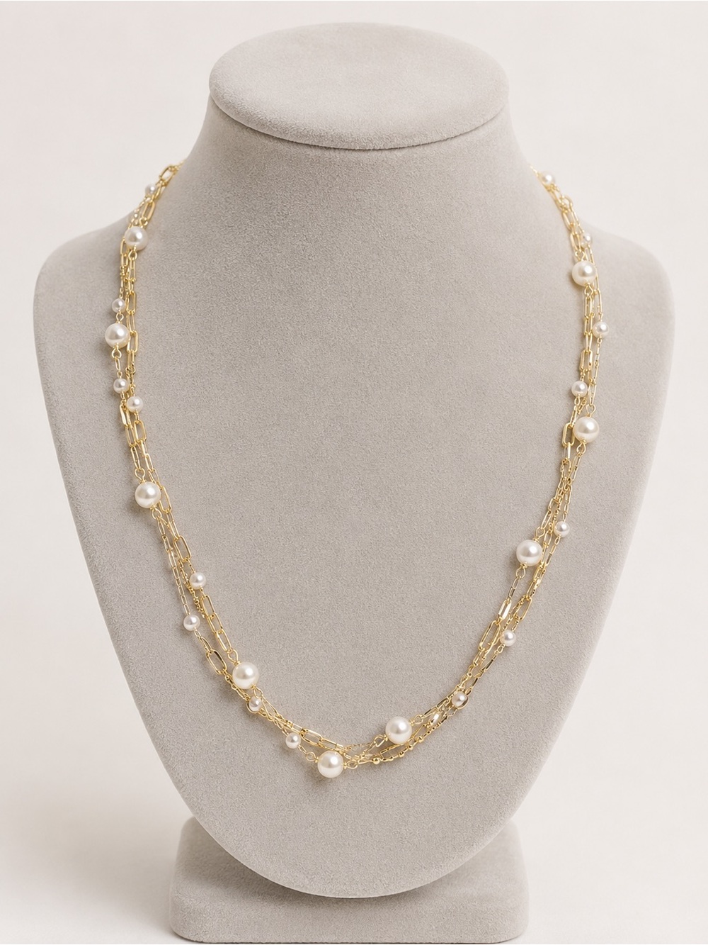 Nordstrom Gold Layered Pearl Necklace